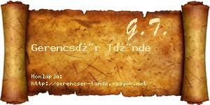 Gerencsér Tünde névjegykártya